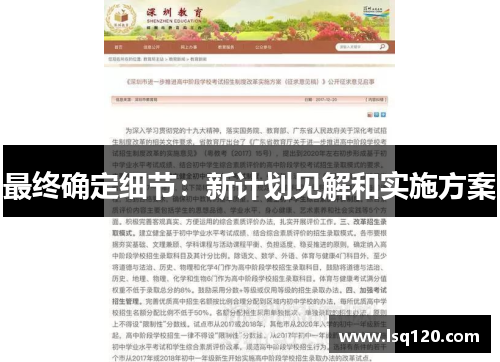 最终确定细节：新计划见解和实施方案